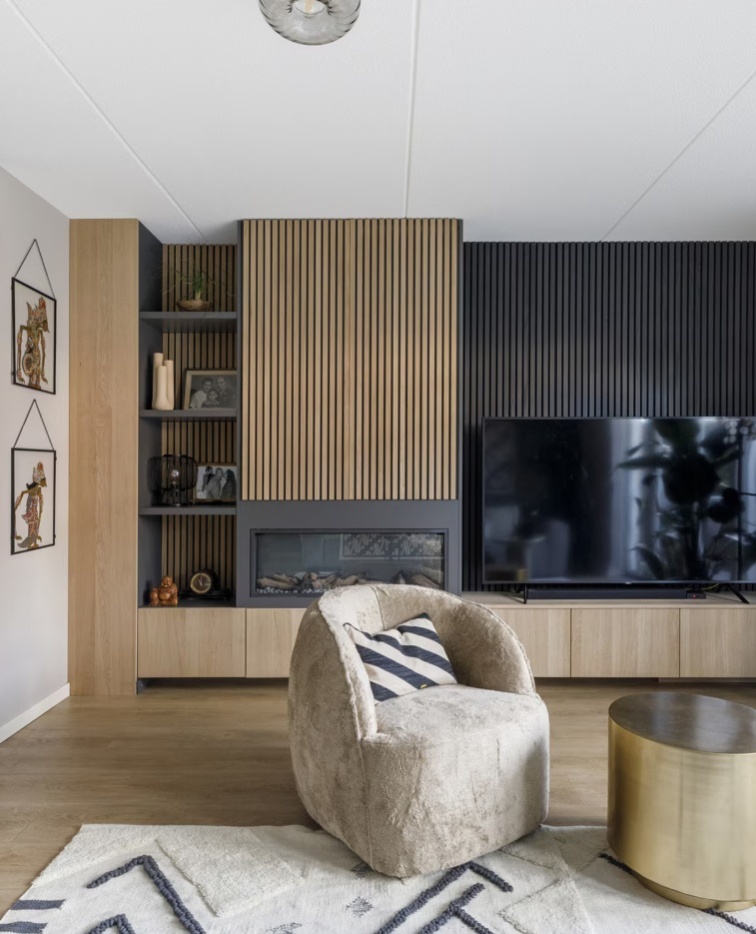 beige akoestische wandbekleding